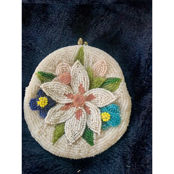VINTAGE 60's Gorgeous Intricately BEADED PURSE By Delill COTTAGECORE - Picture 1 of 7